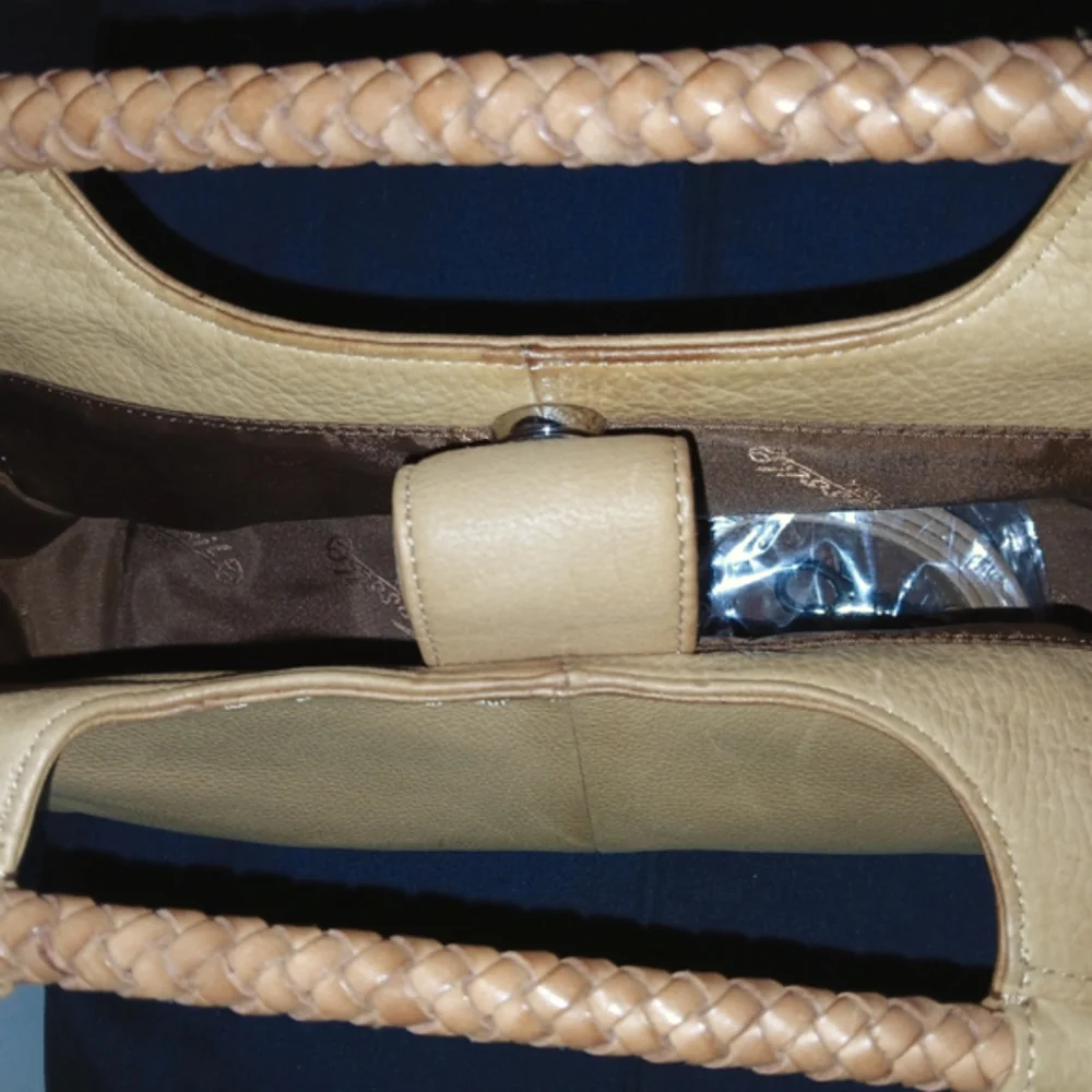 Fossil Genuine Leather Woven Handle Crossbody Handbag/Clutch - Picture 5 of 9